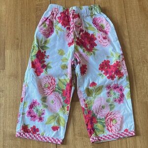 Boden Kids Bottoms with Pink and Red Floral Design